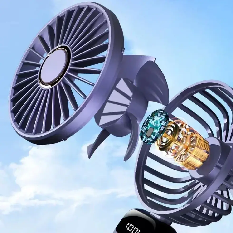 Miniature : Portable Handheld Personal Rechargeable Fan LED Digital Display 90°Adjustable  