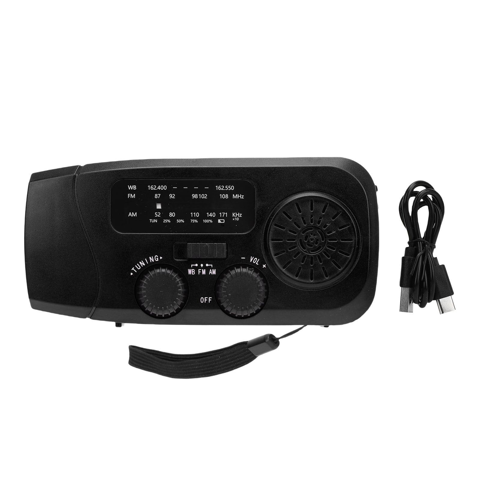 2000mAh Emergency Radio with LED Light USB Solar Charging Light Portable Recharg