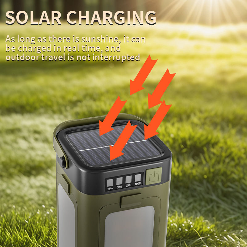 Miniature : 3-in-1 Solar Camping Light 4-Fold Solar Charging Output Charging IPX4 Waterproof