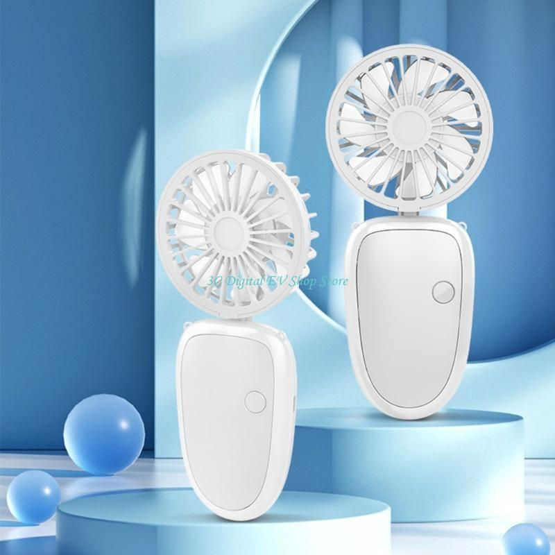 Miniature : E74D USB Rechargeable Handheld Fan Powerful Battery Operated Portable Fan Foldab