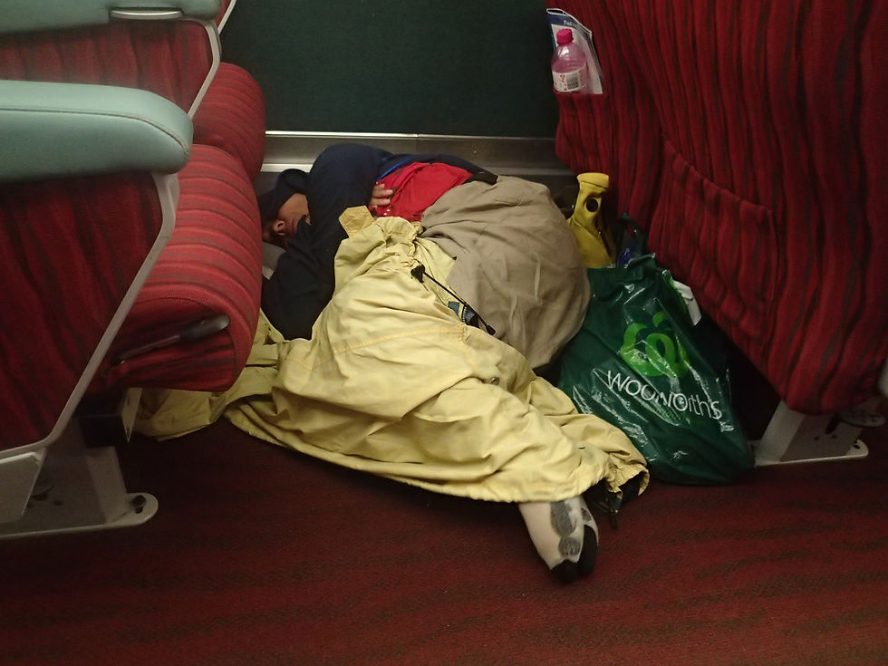 Dormir dans le train.