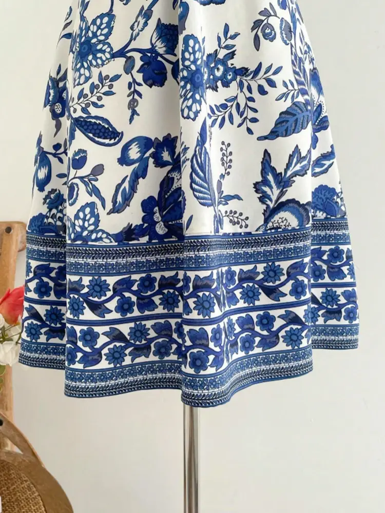 Thumbnail: Women's Romantical Floral Print Halter Neck Sexy Fashionable Dress