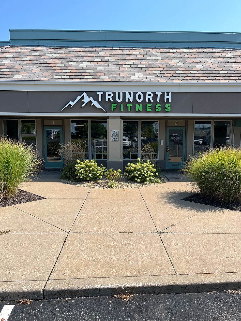 Front entrance of Tru North Fitness at 2 Clarkson Wilson Center in Chesterfield, MO.
