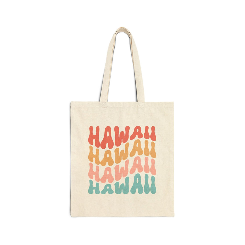 Thumbnail: Hawaii Tote Bag | Wavy 70s State Pride Carryall