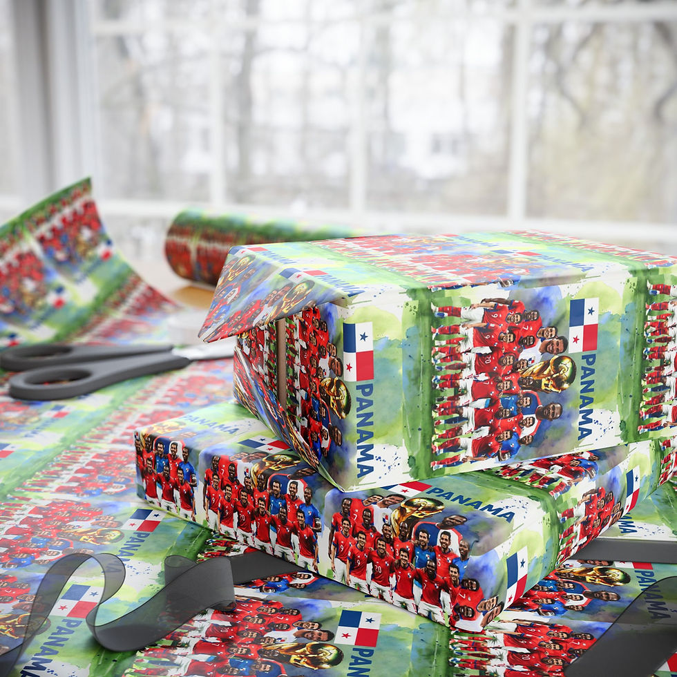Thumbnail: Panama National Soccer Team Gift Wrap | World Cup Panama Wrapping Paper 