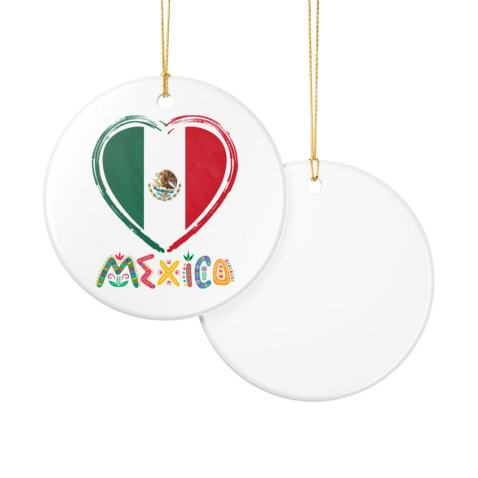 Thumbnail: Mexico Christmas Ornament | Heart Flag Design