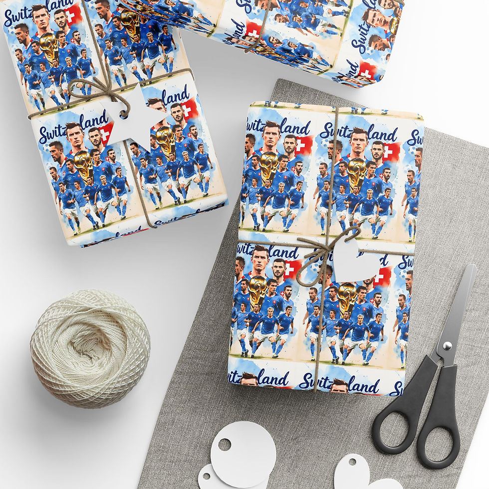 Thumbnail: Switzerland Soccer National Team Gift Wrapping Paper | Swiss Football Fan Gift