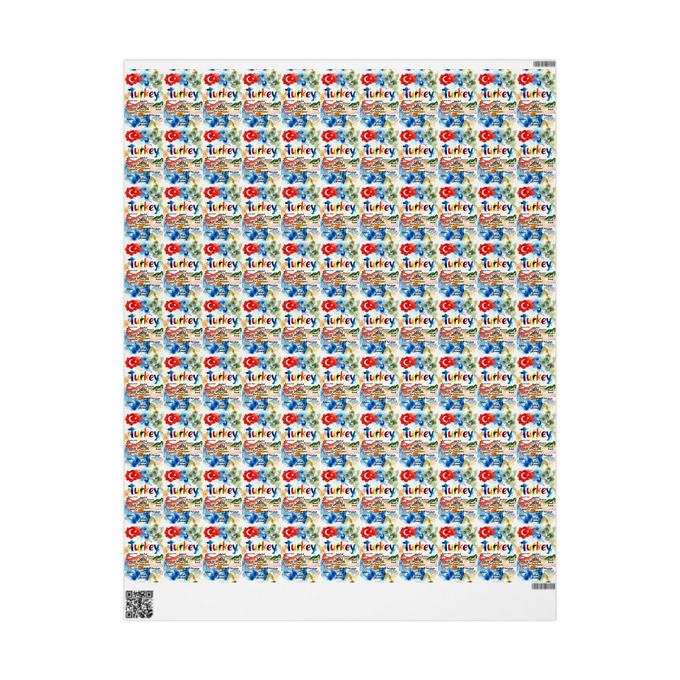 Thumbnail: Turkey Gift Wrapping Paper | Patriotic Istanbul Souvenir Birthday Gift Wrap