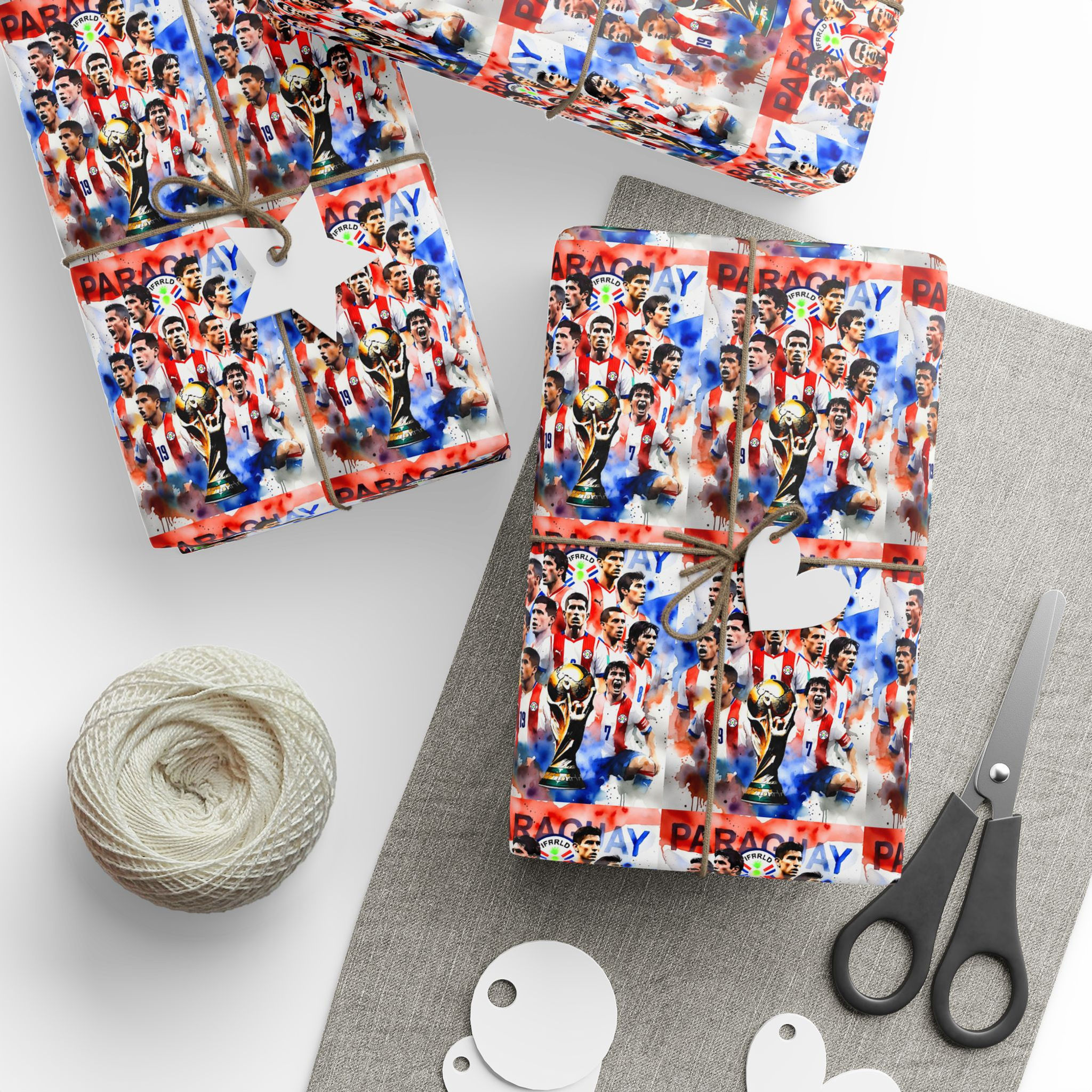 Paraguay World Cup 2026 Gift Wrap | Albirroja Soccer Team Wrapping Paper