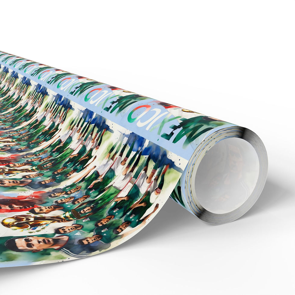Thumbnail: Rolled Algeria Soccer Gift Wrap