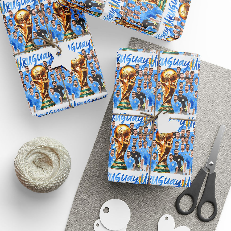 Thumbnail: Uruguay Soccer World Cup Wrapping Paper | La Celeste Football Team Gift 