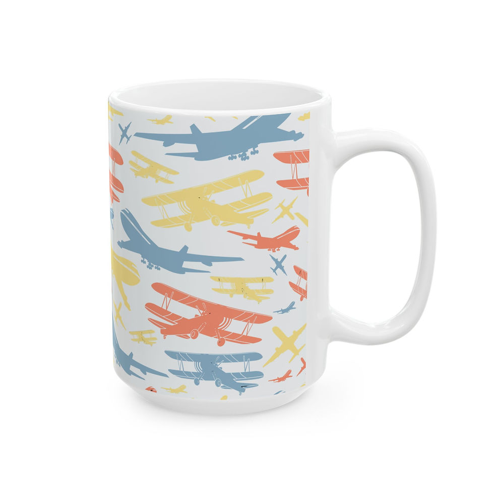 Thumbnail: Airplanes Ceramic Mug, (11oz, 15oz) | Gift for Pilots
