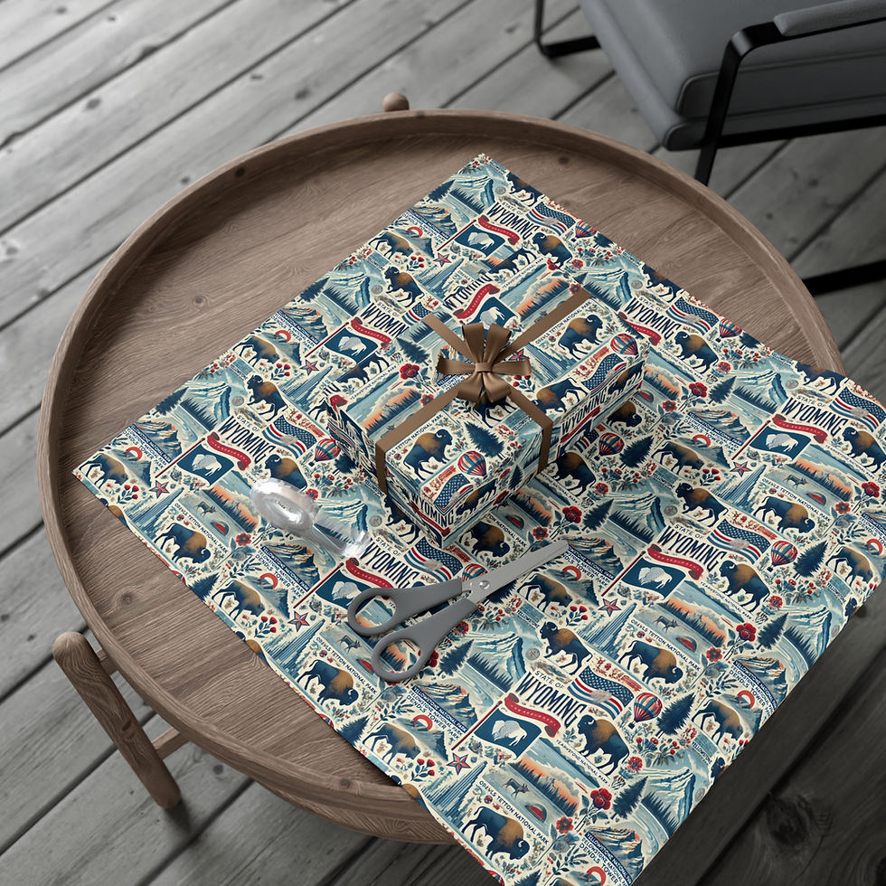 Thumbnail: Gift wrapped on a table with scissors, Soraya Montenegro Inspired Gift Wrap. Gift.
