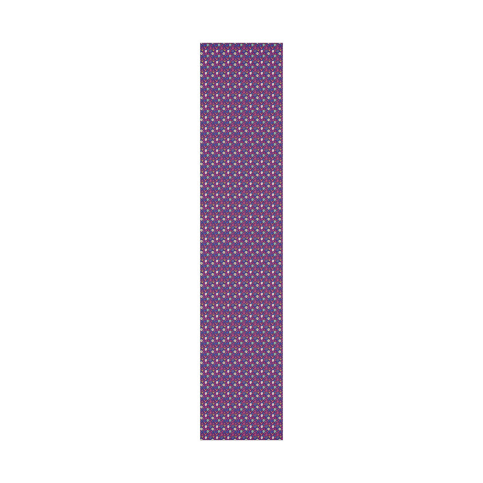 Thumbnail: Purple pattern on the narrow gift wrap; background is white; Taguara Americana