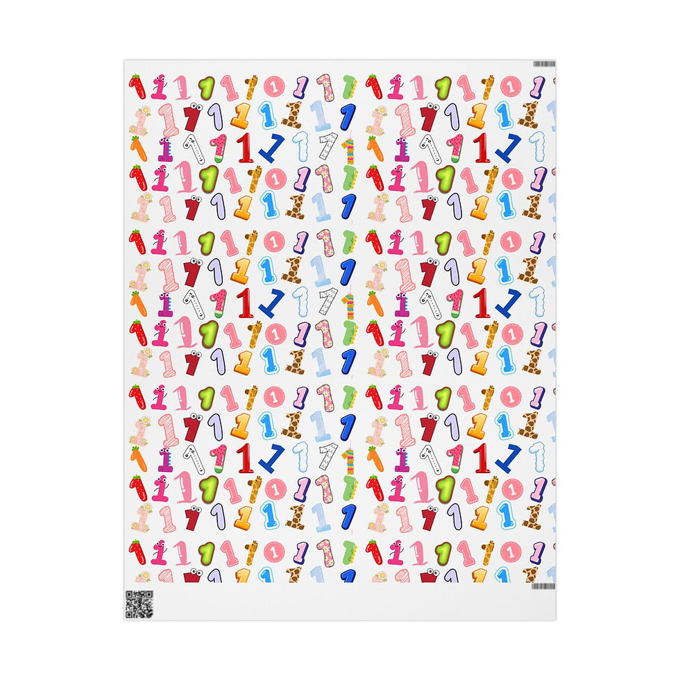 Thumbnail: Colorful number 1 pattern one year gift wrap
