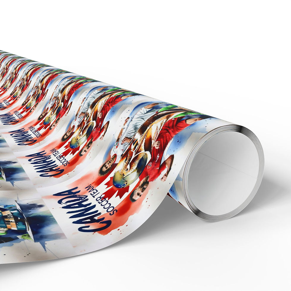 Thumbnail: Roll of Canada Soccer Team gift wrap