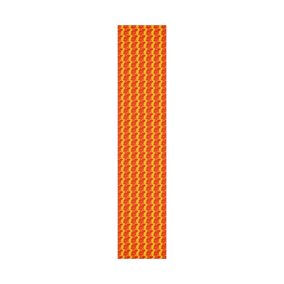 Thumbnail: Orange and yellow striped pattern on a narrow, vertical decorative element.