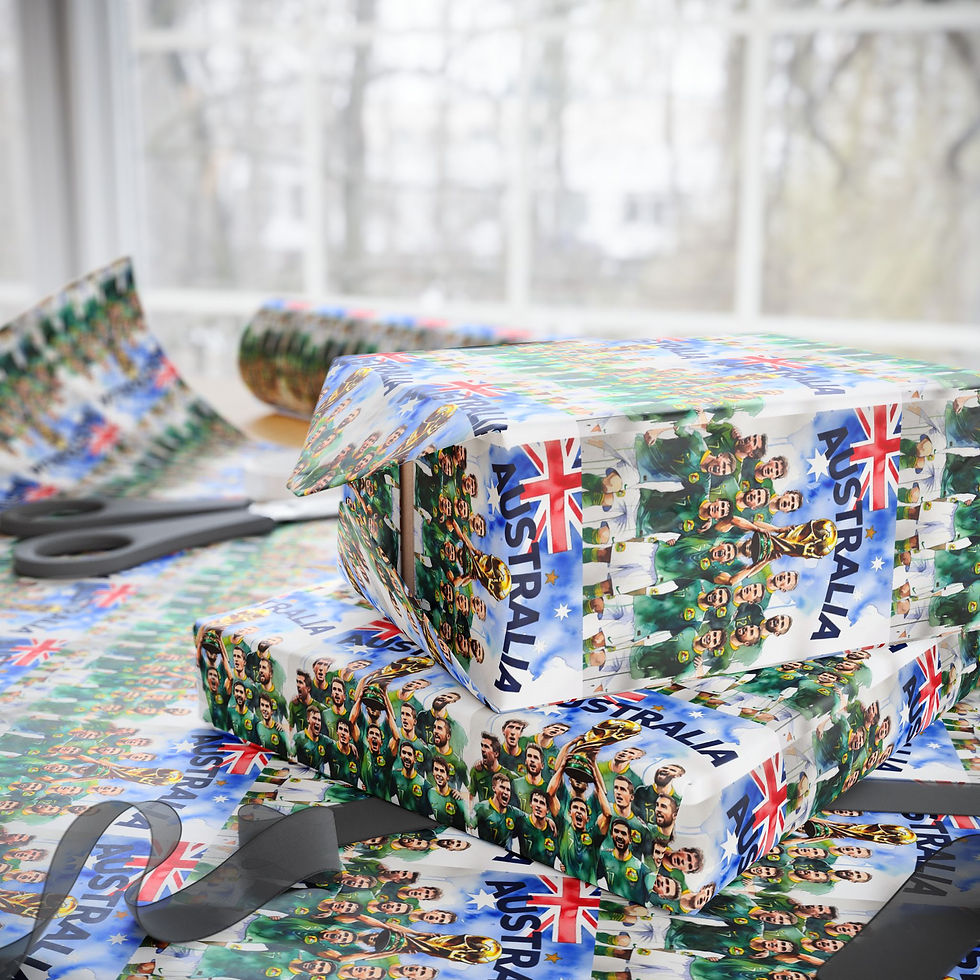 Thumbnail: Australian flag gift wrap with military design