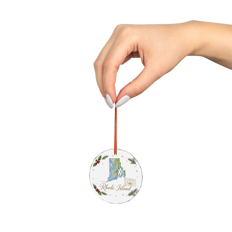 Thumbnail: Rhode Island Christmas Glass Ornament | Travel Holiday Keepsake