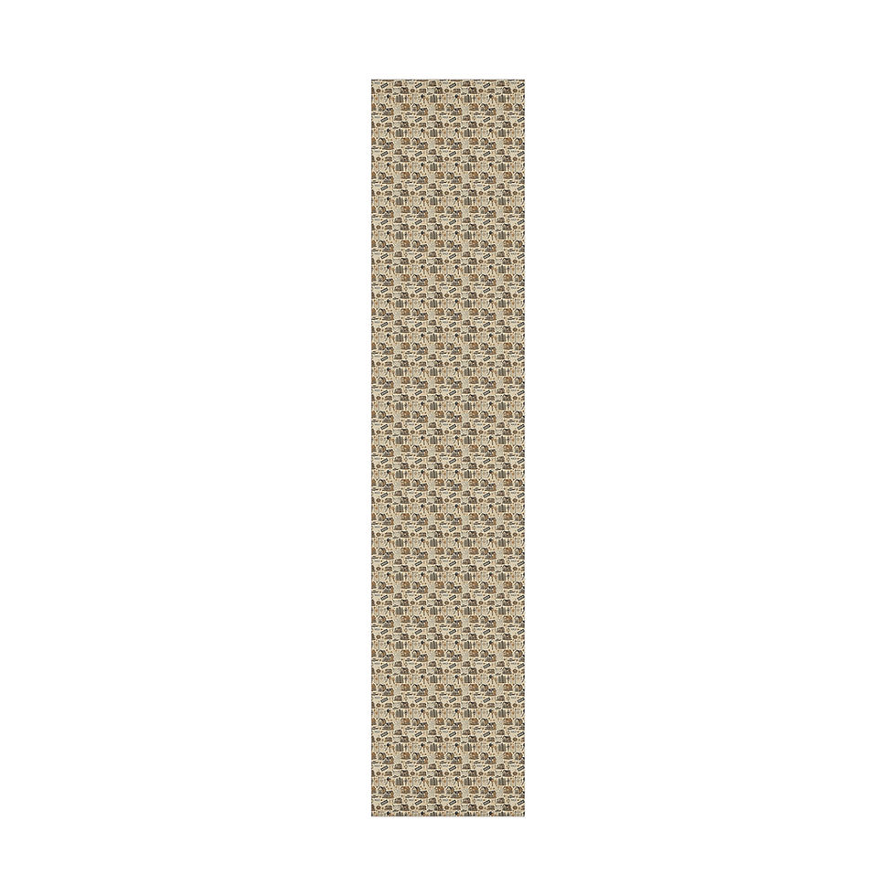 Thumbnail: Beige patterned runner rug on white background for home decor use.
