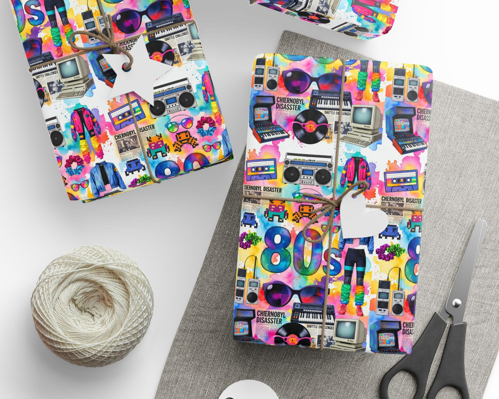 80s Gift Wrapping Paper | 1980 Party Decor