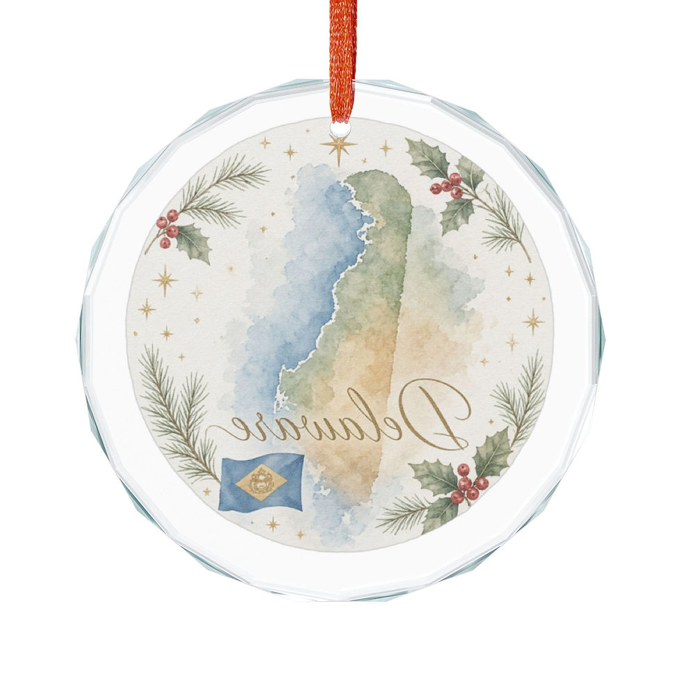 Thumbnail: Delaware Christmas Glass Ornament | Travel Holiday Keepsake
