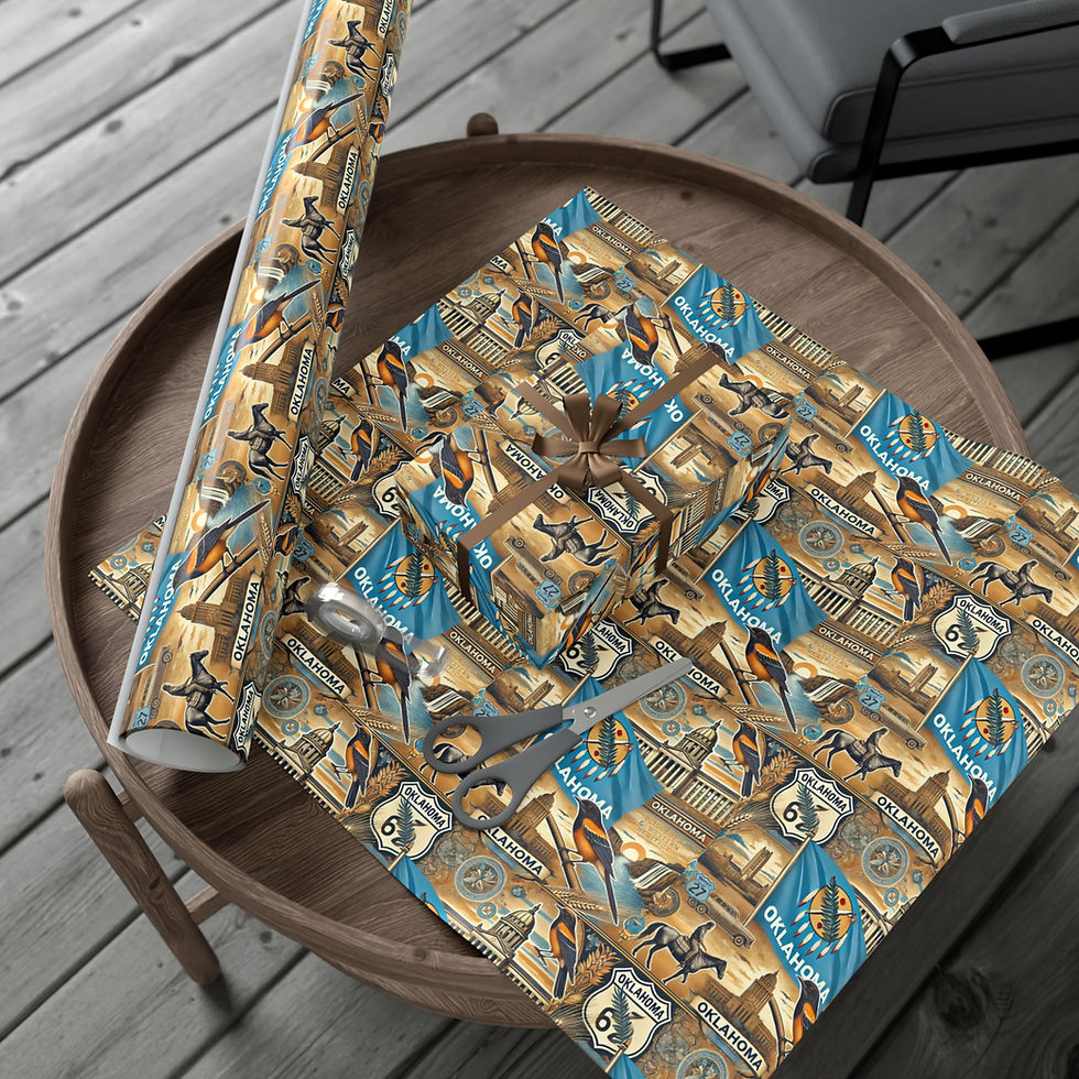 Thumbnail: Wrapping paper, brown, blue, and gold pattern. Saint Patrick's Day Gift Wrapping Paper | Irish Green