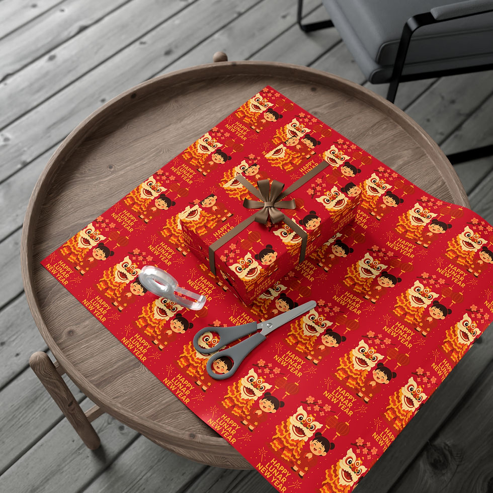 Thumbnail: Gift wrapped in Bold Rooster Gift Wrapping Paper on a table with scissors.