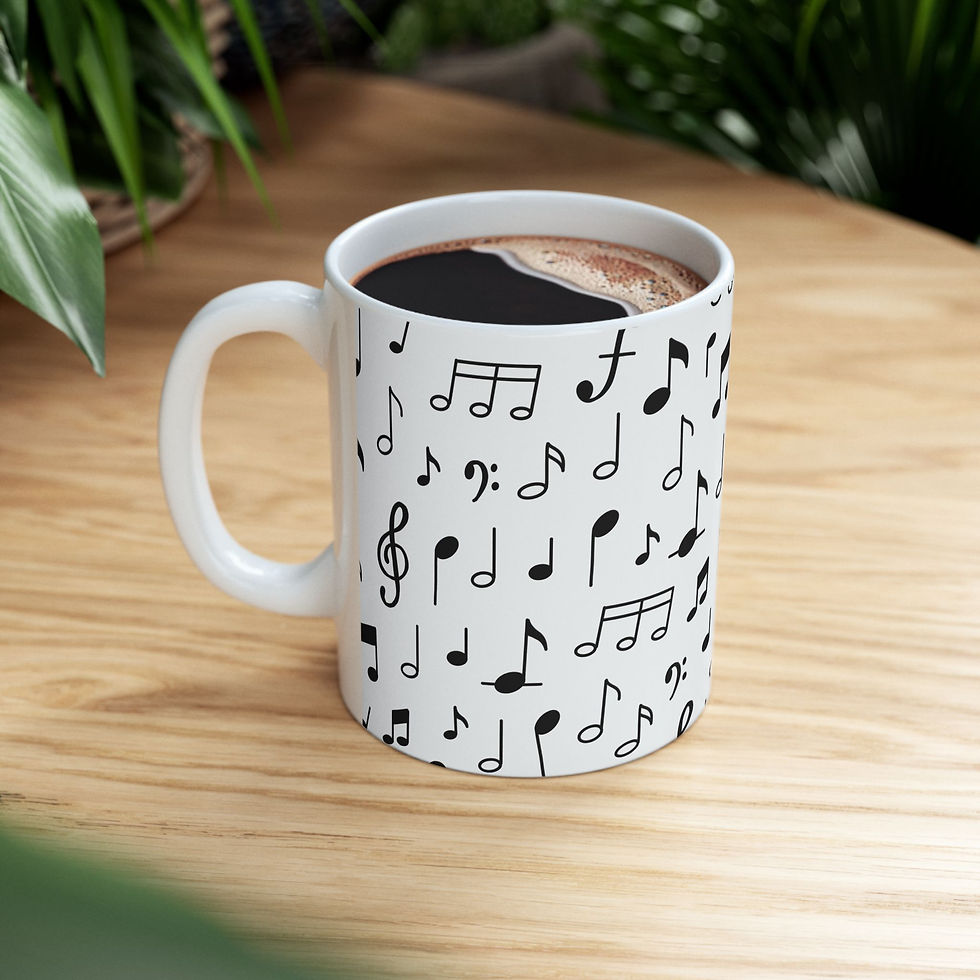 Thumbnail: Music Notes Coffee Mug 11oz 15oz | Gift for Musicians and Teachers