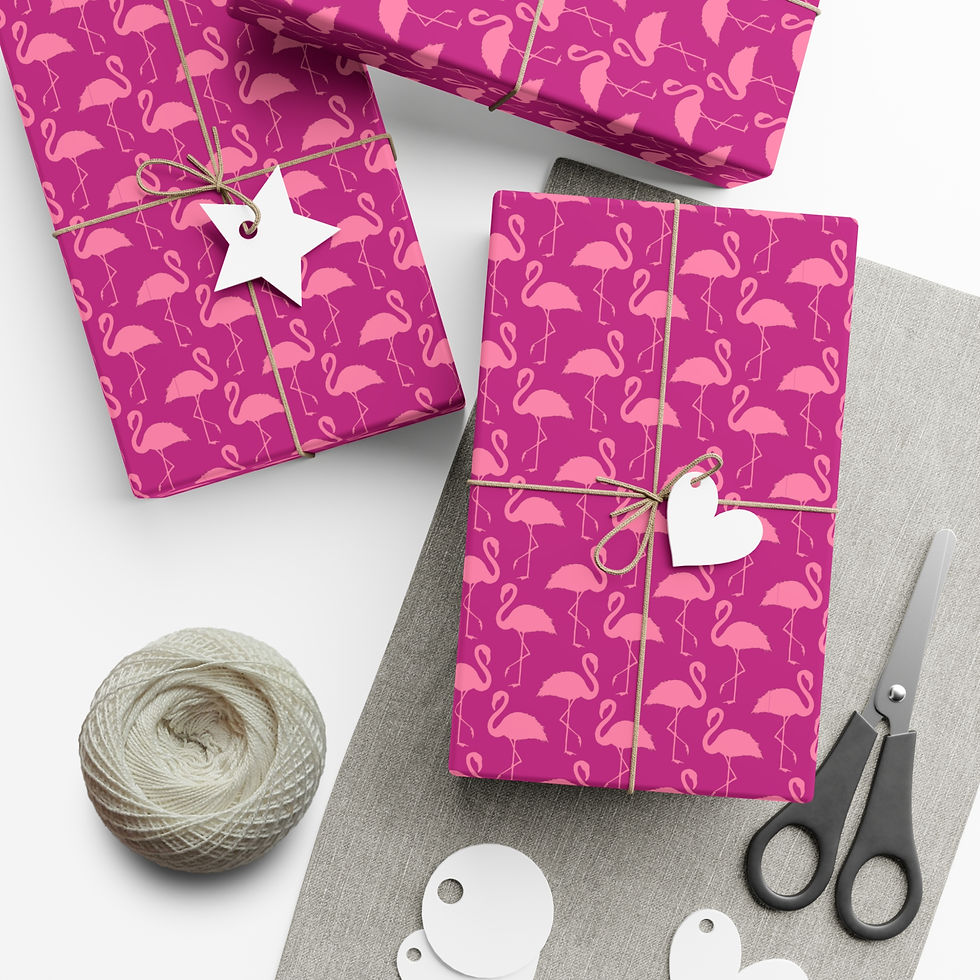 Flamingo Gift Wrapping Paper | Hot Pink Wrap with Stylish Tropical Bird Pattern