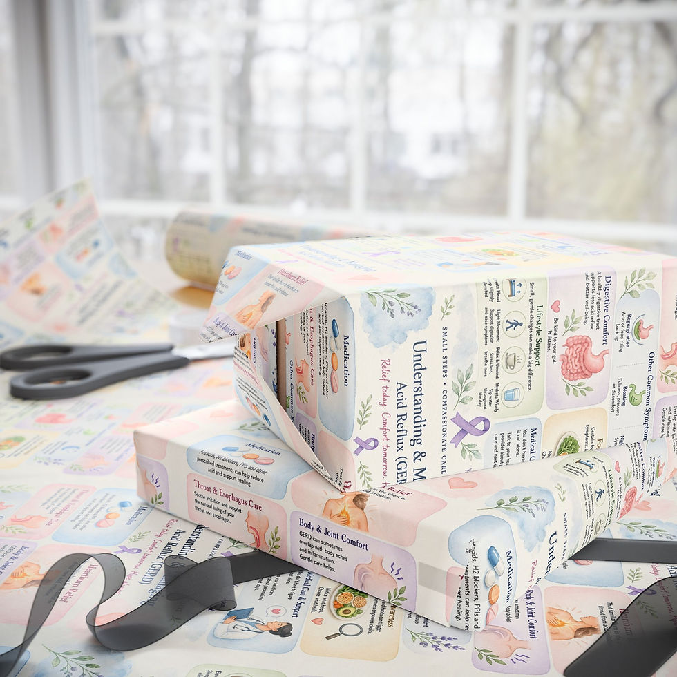 Thumbnail: Acid Reflux Gift Wrapping Paper | GERD Illness Awareness Day