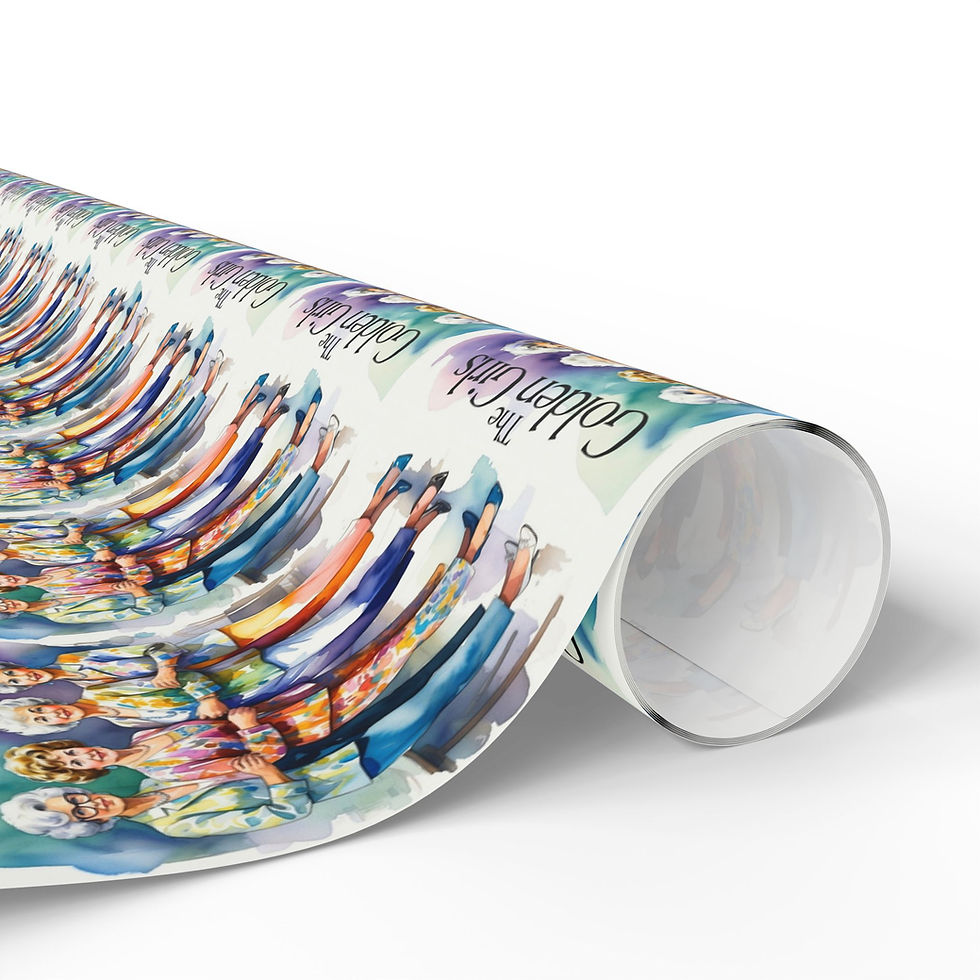 Thumbnail: Golden Girls Gift Wrapping Paper roll with ladies, The Golden Girls design.