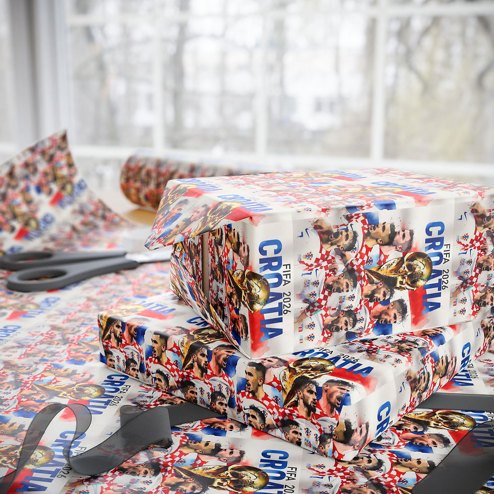 Thumbnail: Gifts wrapped in Croatia soccer gift wrap