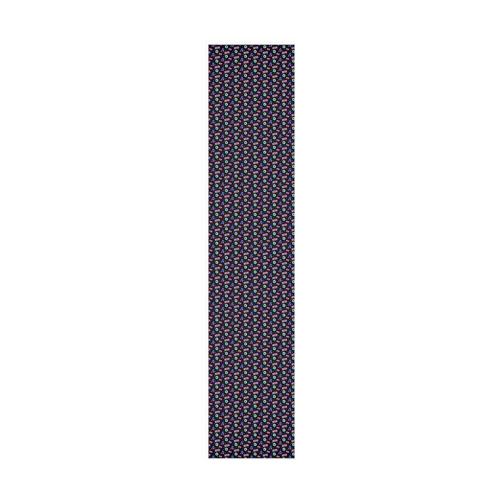 Thumbnail: Vertical strip of black and gold patterned fabric against white background.