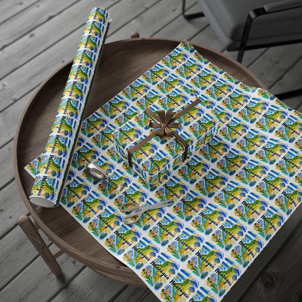 Thumbnail: Qatar Gift Wrapping Paper roll and wrapped gift