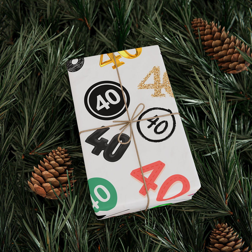 Thumbnail: Wrapped gift with numbers 40, tied with twine on pine needles background.