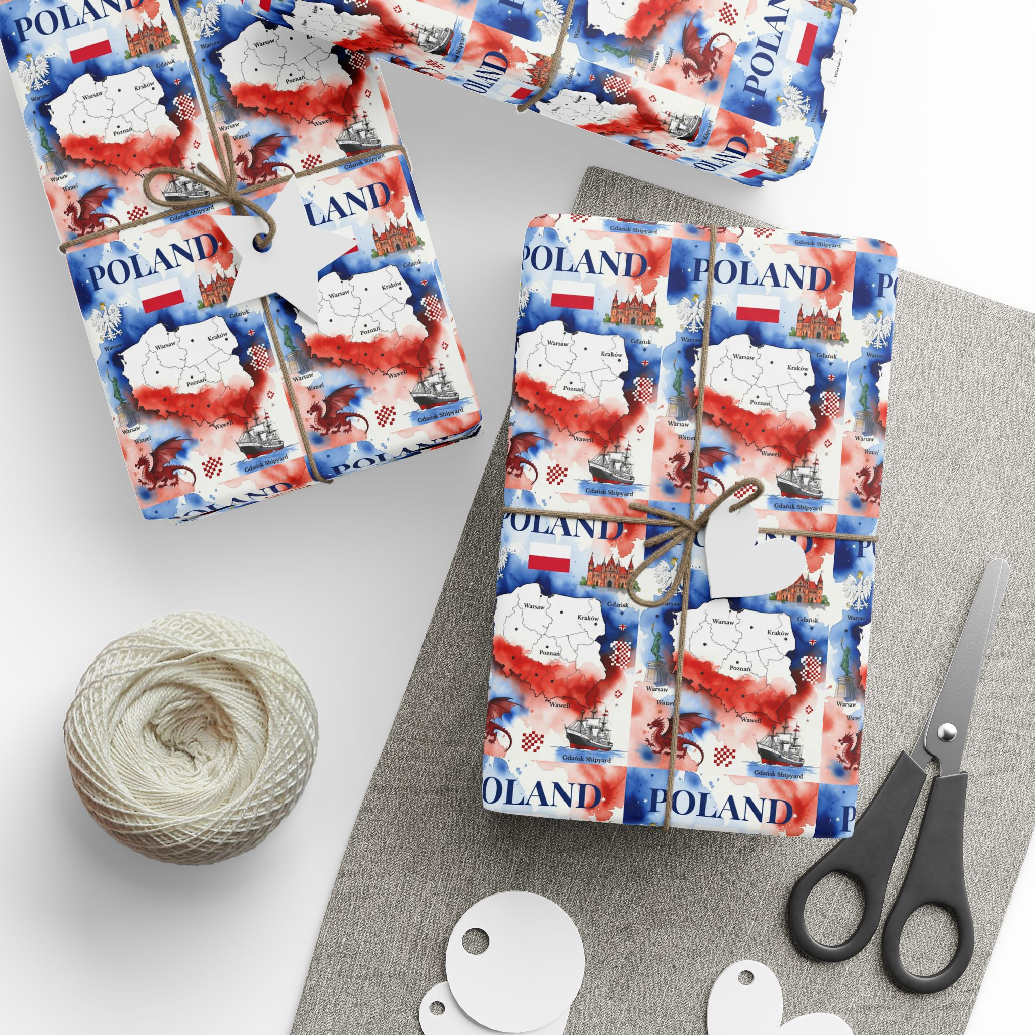 Poland Gift Wrapping Paper | Polish Heritage Gift Wrap | Polish Cultural Gift