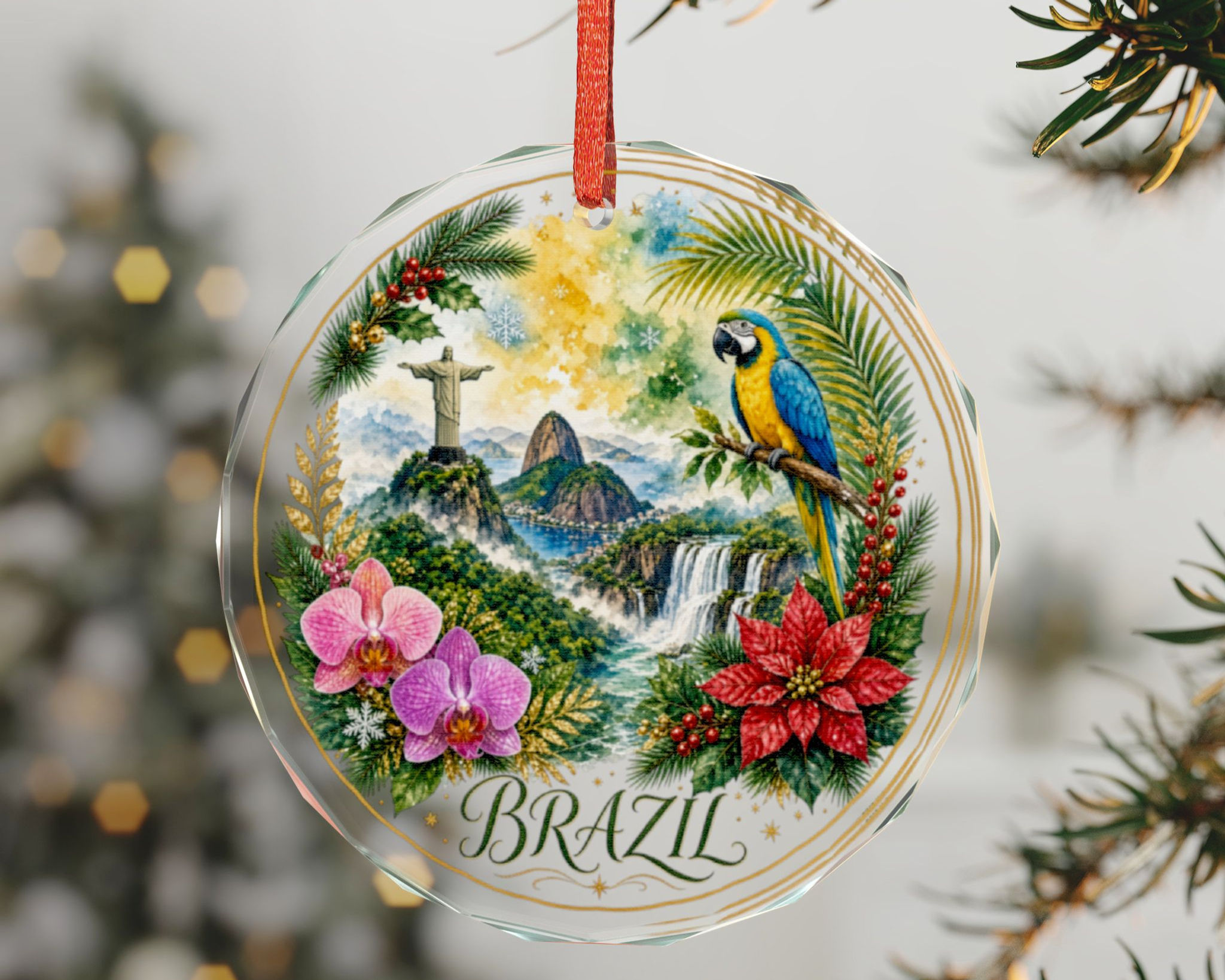 Brazil Glass Ornament | Cultural Keepsake for Brazilians