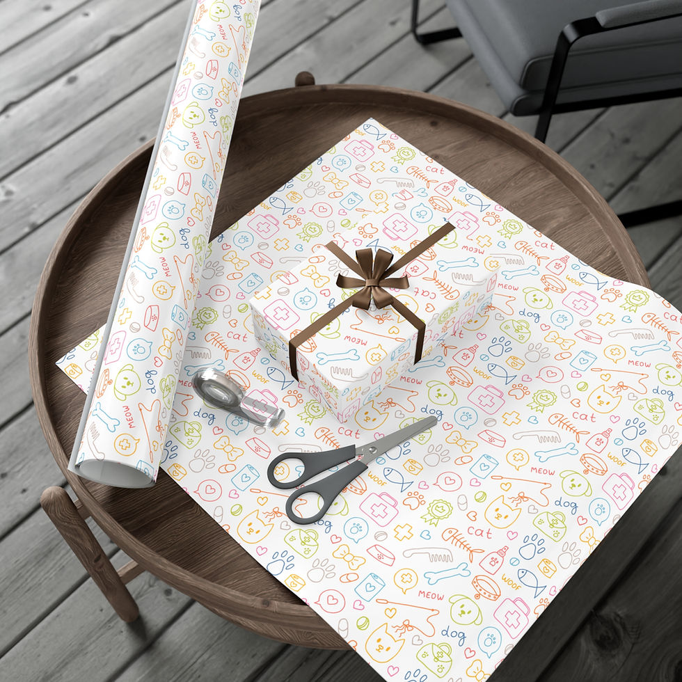 Thumbnail: Gift wrapped in colorful music wrapping paper with scissors on a table.