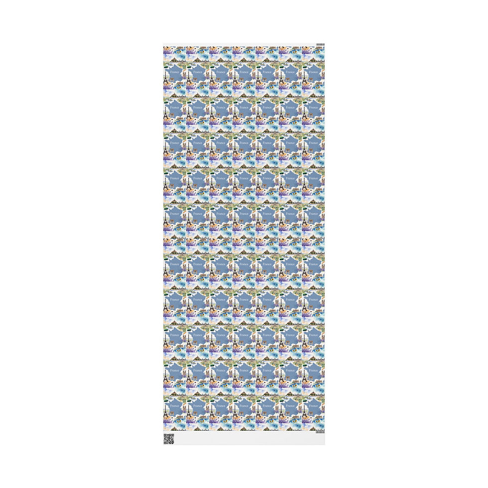 Thumbnail: Wrapping paper with pattern. Finland Gift Wrapping Paper | Northern Lights. Repeating floral design.