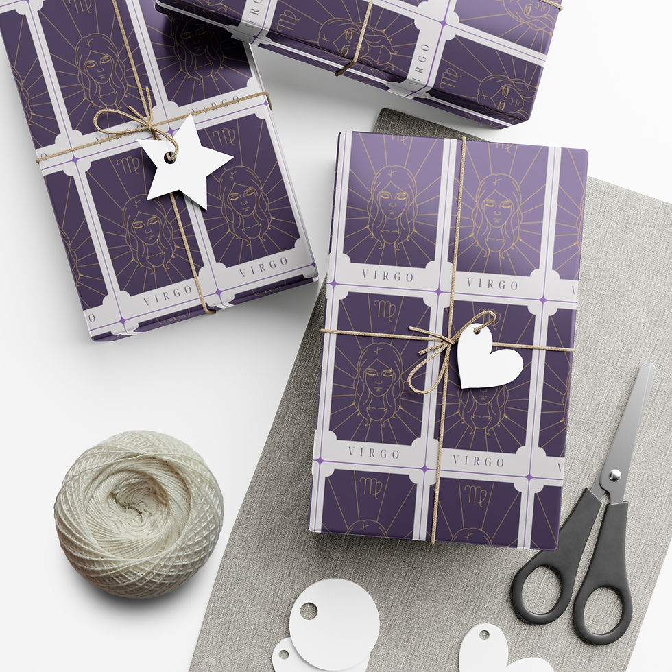 Thumbnail: Wrapped gifts with tags and string; Circo wrapping paper; scissors and twine.