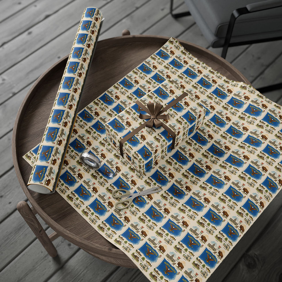 Thumbnail: Gift wrapped, Armenia Gift Wrapping Paper | Armenian Landmarks, Flag & Culture Gift Wrap on a table