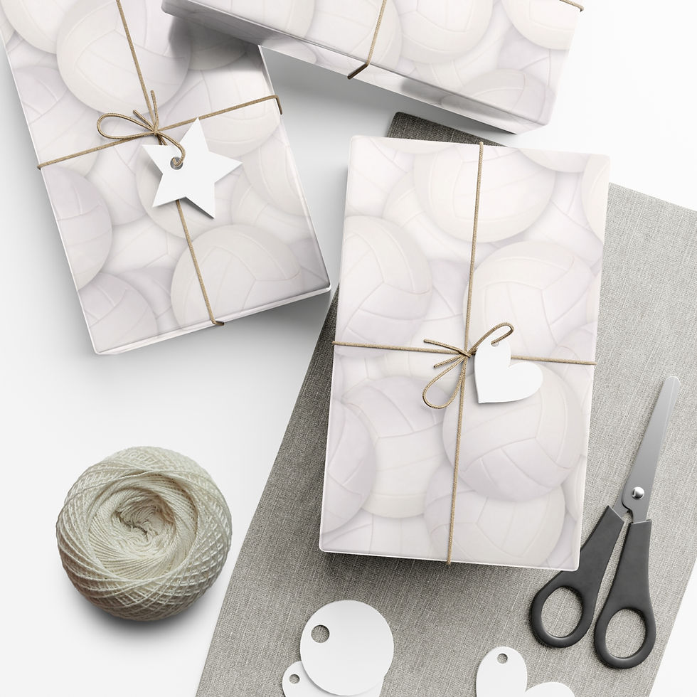 Thumbnail: Wrapped gifts with white pattern, twine, scissors, and tags on white surface.