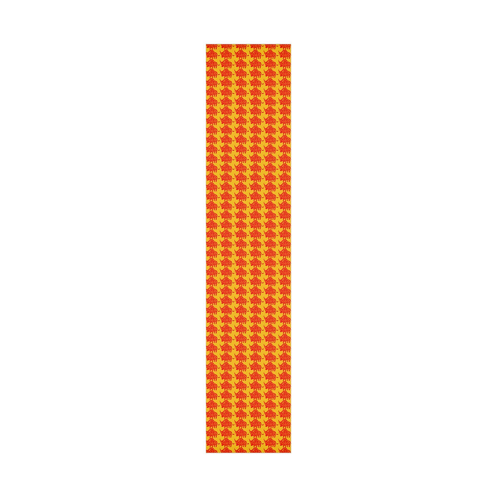Thumbnail: Vertical yellow and orange pattern Pizza Lover Gift Wrapping Paper design on white background.