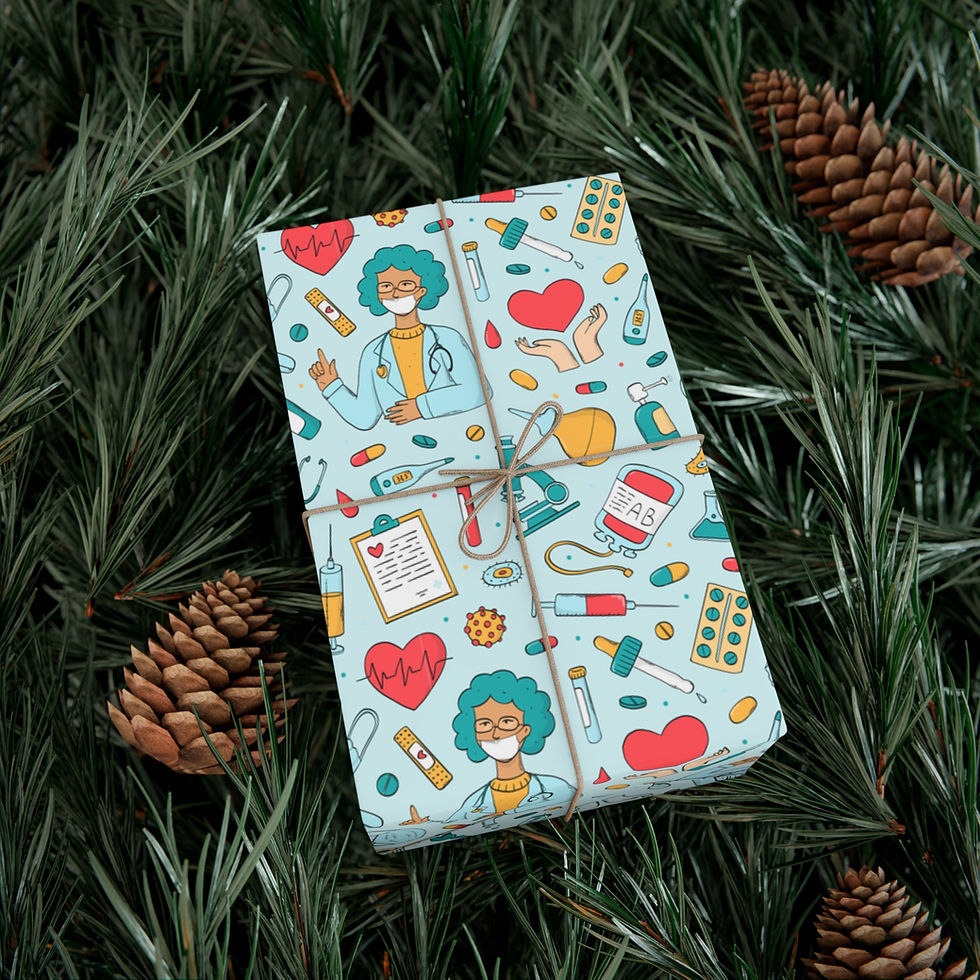 Thumbnail: Gift wrapped, medical-themed paper; Colorful Music Notes Gift Wrapping Paper, a thoughtful present.