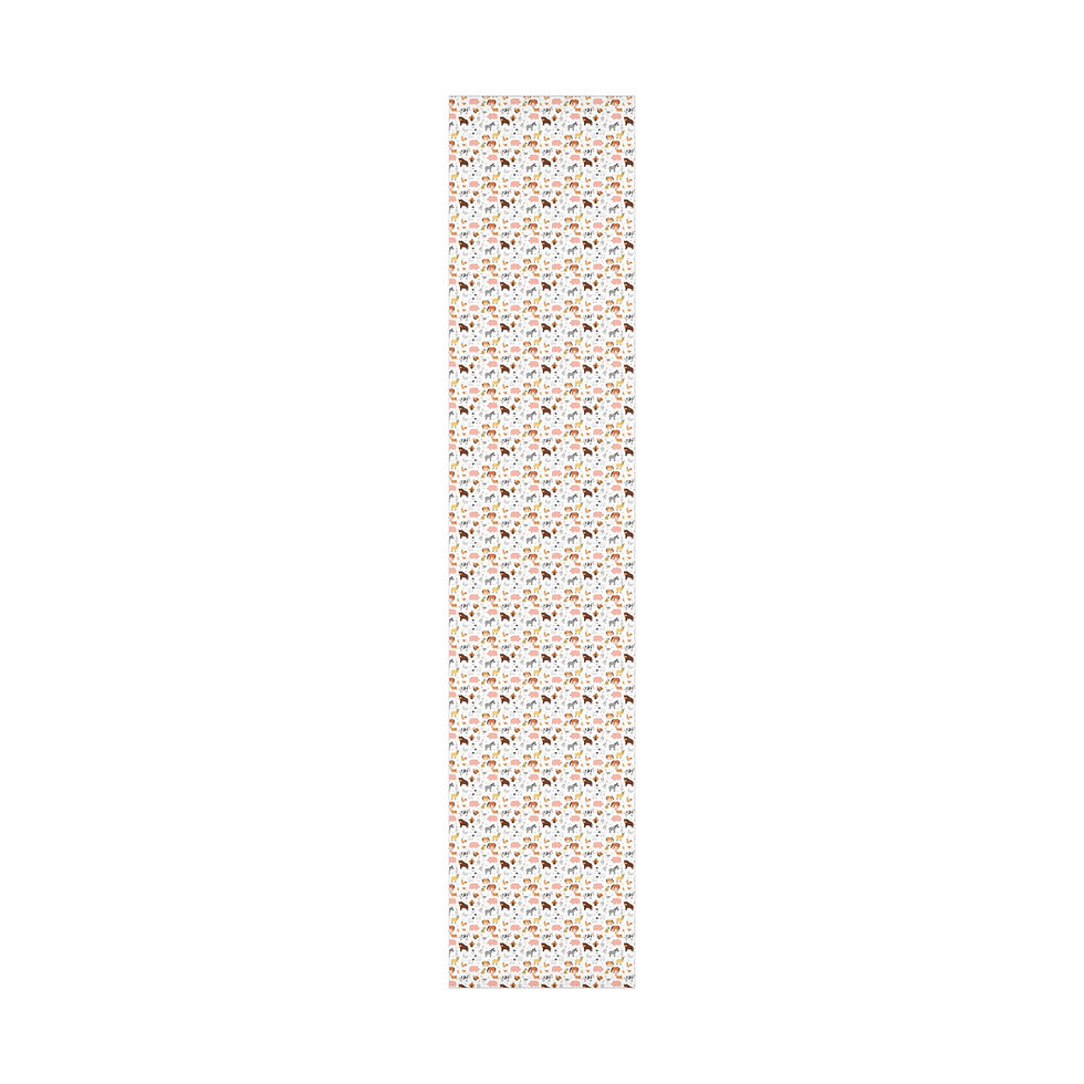 Thumbnail: Wrapping paper with a pattern. Farm Animals Gift Wrapping Paper | White Wrap with Cows, Goats & Chickens.