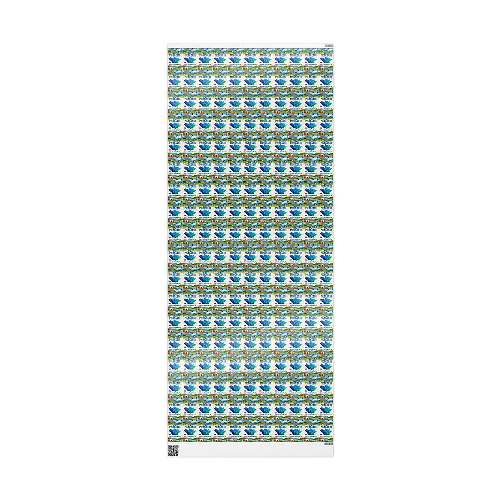 Thumbnail: Mongolia Gift Wrapping Paper with blue and green traditional pattern