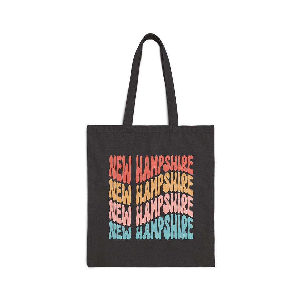 Thumbnail: New Hampshire Tote Bag | Wavy 70s State Pride Carryall