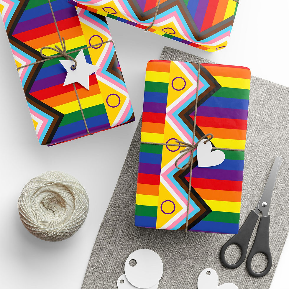 Progress Pride Flag Wrapping Paper | Inclusive LGBTQ+ Rainbow Gift Wrap