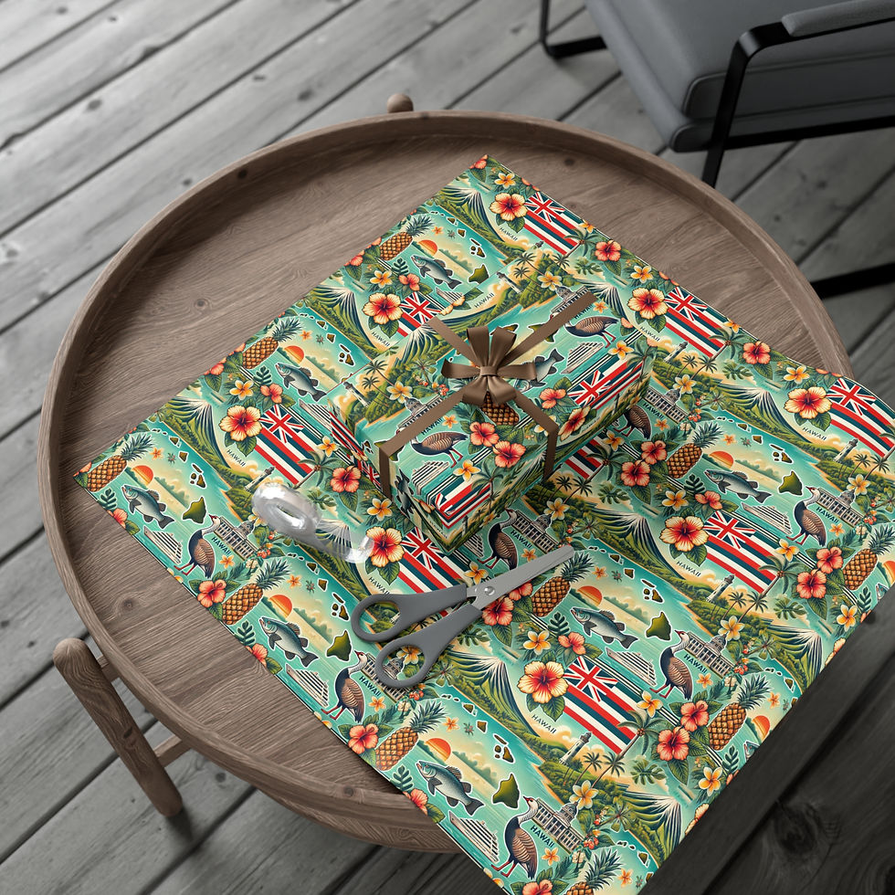 Thumbnail: Gift wrapped with Montana Inspired Gift Wrapping Paper and scissors on a table